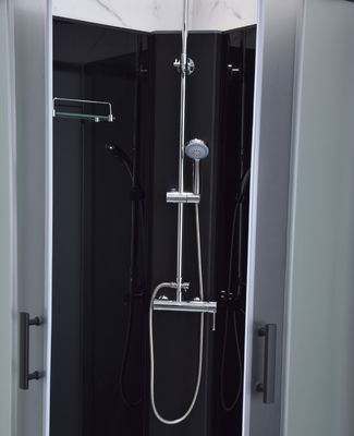 clôtures noires de douche de salle de bains de 800x800x1900mm 6mm