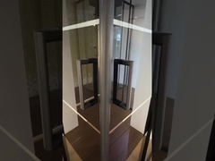 5/6mm Bloc de verre noir Cascades de douche carrées avec cadre noir en aluminium