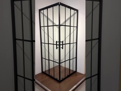 5/6mm Taille de verre Carré douche enceintes à rayures noires cadre pour salle de bains moderne