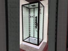 Salle de douche luxueuse avec profil noir et verre pour Mordern