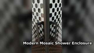 Voir l'usine intégrale moderne mosaïque verre certification CE cabine de douche salle de bain avec plateau démo