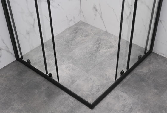Cadre en aluminium dégrossi de compartiment de douche du cadre 2 de noir de salle de bains de coin