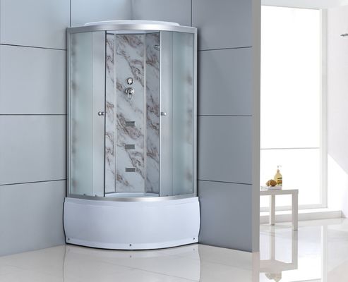 Cadre en aluminium de quart de cercle de salle de bains de clôture blanche de douche