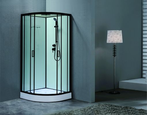 Salle de douche luxueuse avec profil mat noir et verre trempé pour Mordern