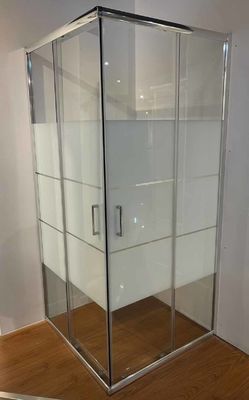 Blocs de verre blanc carrés douches avec cadre d'aluminium chromé pour salle de bain moderne